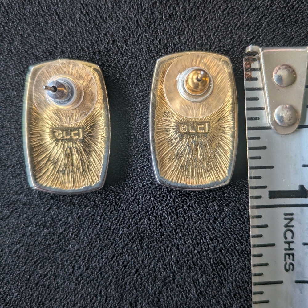 Vintage Liz Claiborne LC Logo Crest Pierced Drop Dangle Earrings - Picture 6 of 6